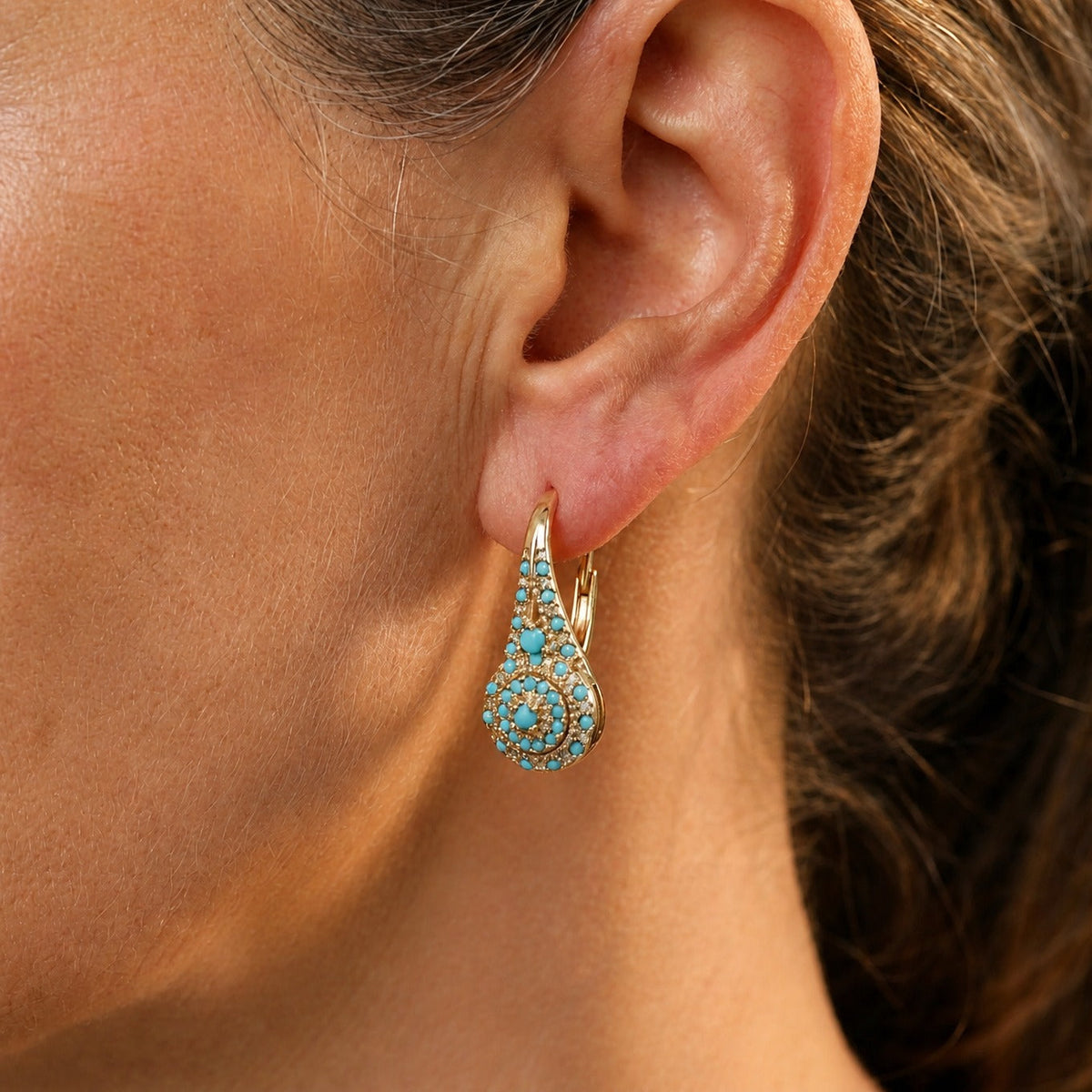 Turquoise Mosaic Elegance Earrings