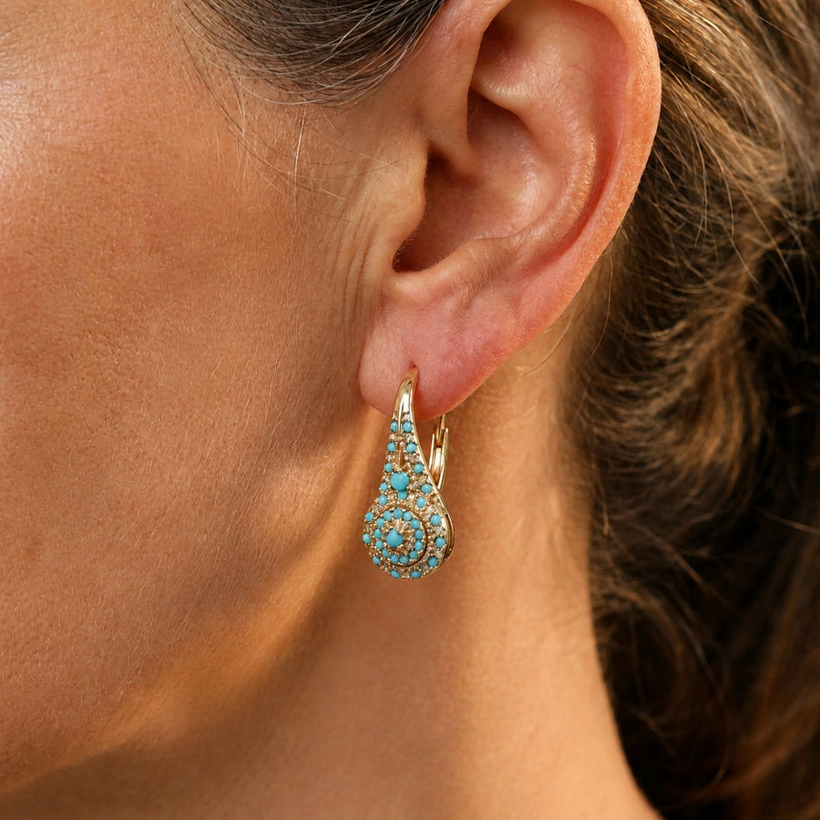 Turquoise Mosaic Elegance Earrings