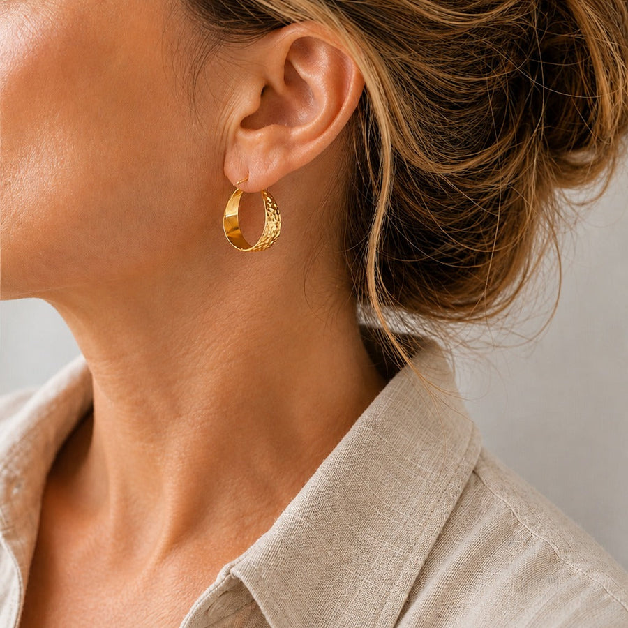 Elegant Engraved Hoop Earrings