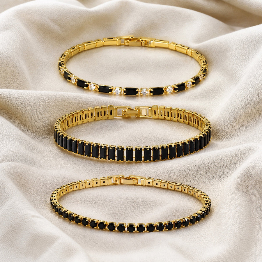 Onyx Crystal Bracelet Set