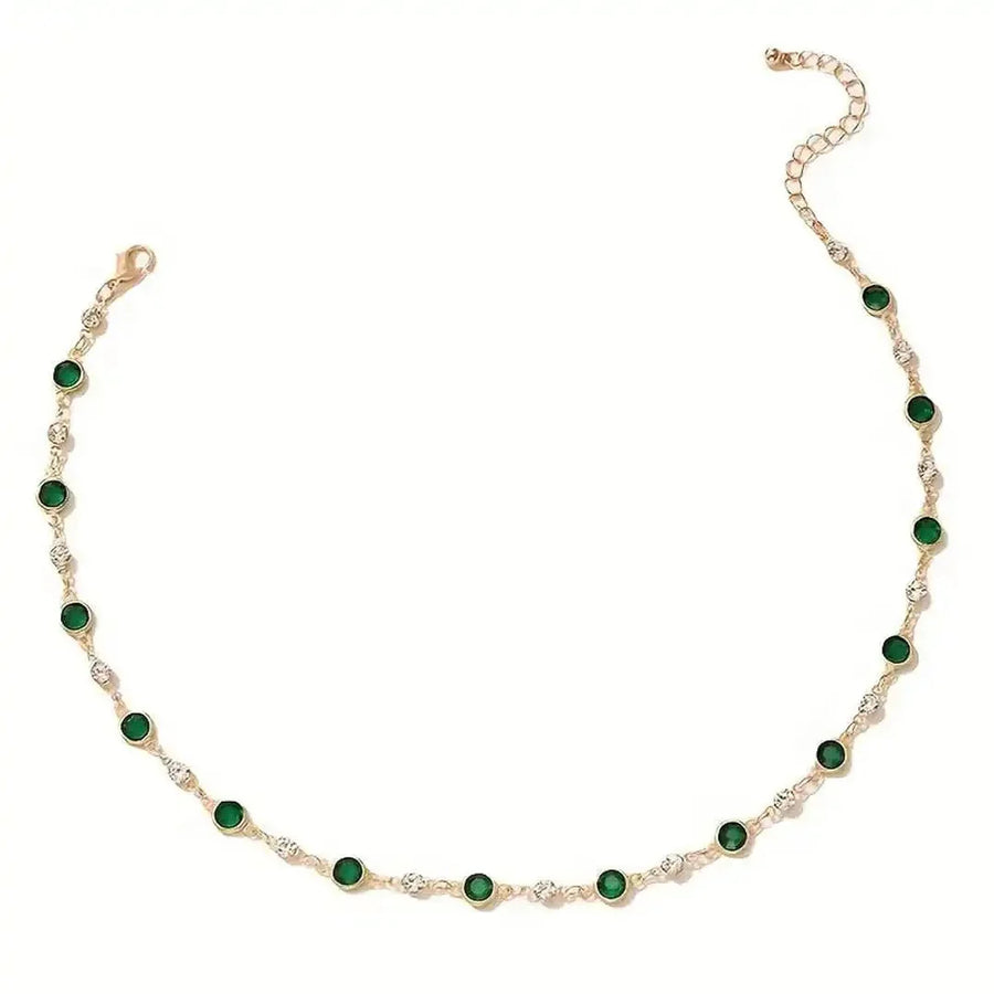 Verdant Emerald Station Necklace