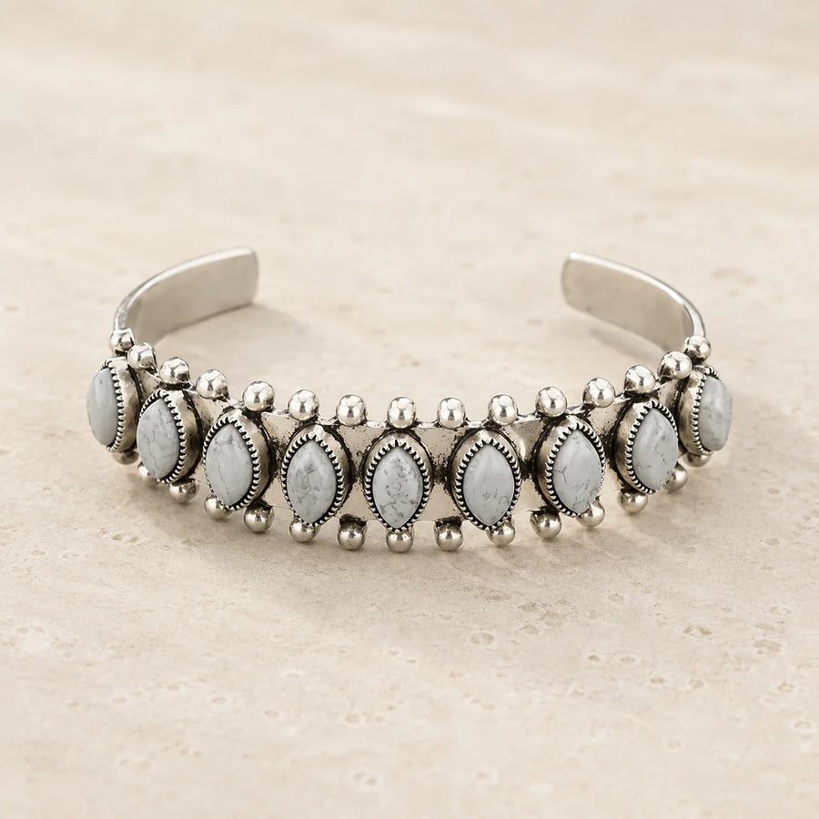 Boho Horse Eye Stone Bangle