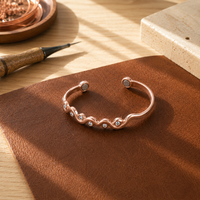 Ripple Wave Copper Cuff Bracelet