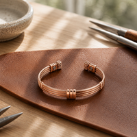 Cord Multi-Wire Copper Cuff Bracelet
