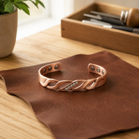 Hinge Twisted Ribbon Copper Cuff Bracelet