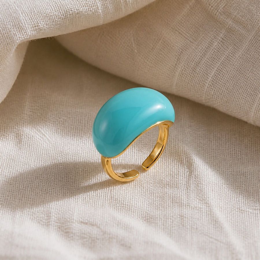 Lava Drop SS Enamel Ring