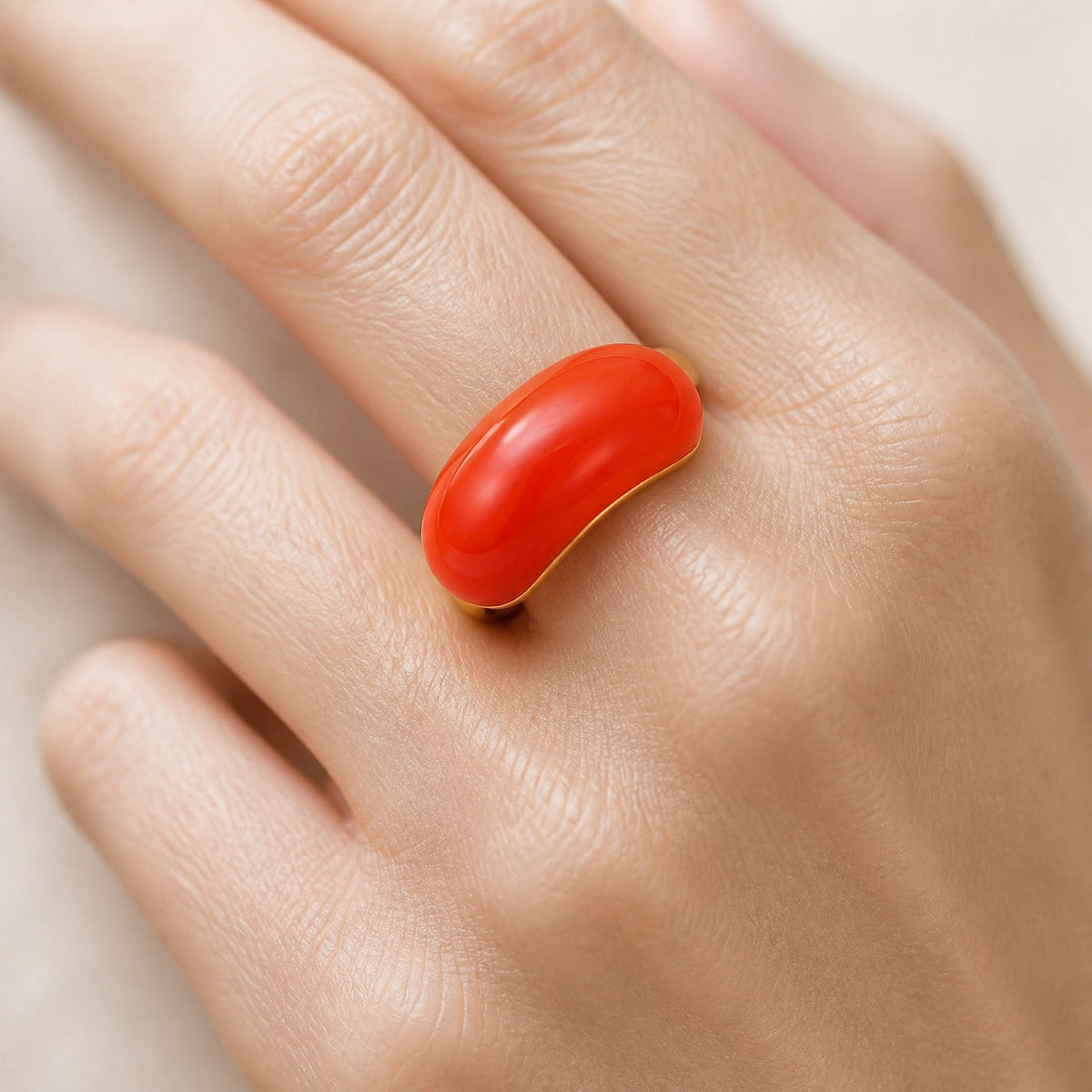 Lava Drop SS Enamel Ring