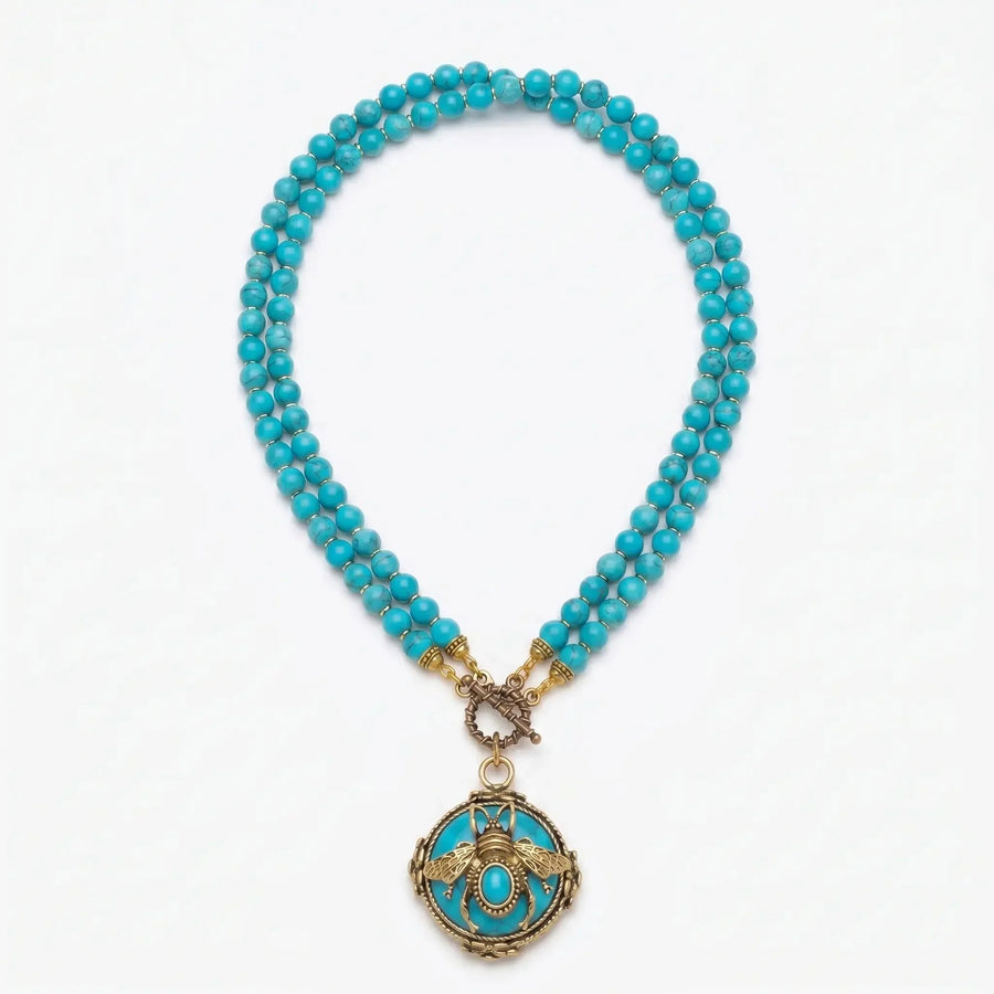 BeeQueen Vintage Natural Agate Necklace