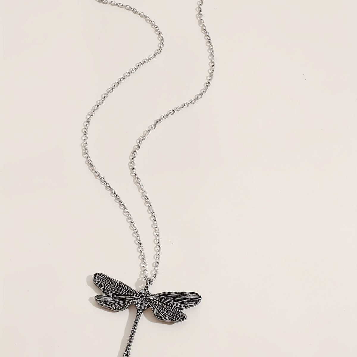 Vintage Dragonfly Pendant Moonstone Necklace