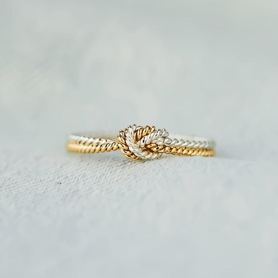 Two Tone Love Knot Ring