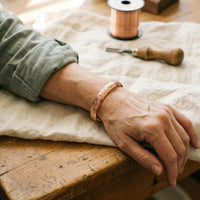 Heritage Embossed Floral Copper Cuff Bracelet