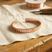 Tide Scalloped Wave Copper Cuff Bracelet