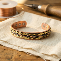 Weave Two-Tone Rope Copper Cuff Bracelet