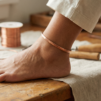 Sand Engraved Copper Anklet