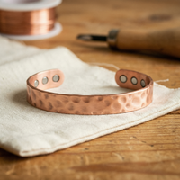 Lodestone Hammered Copper Cuff Bracelet