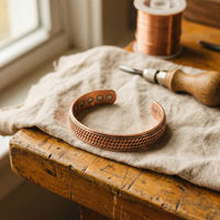 Wave Rope Texture Copper Cuff Bracelet