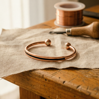 Vein Double Wire Copper Cuff Bracelet