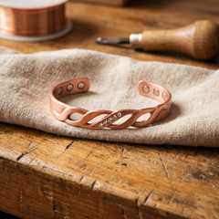 Seam Interlaced Copper Cuff Bracelet