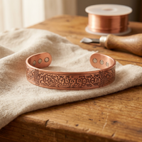 Drift Embossed Floral Copper Cuff Bracelet