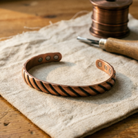 Thorn Two-Tone Rope Copper Cuff Bracelet