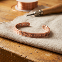Current Engraved Wave Copper Cuff Bracelet