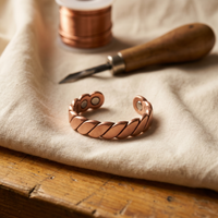 Knap Twisted Rope Copper Ring