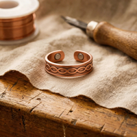 Char Braided Copper Ring