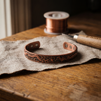 Loam Antiqued Scroll Copper Cuff Bracelet
