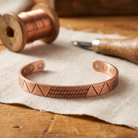 Crest Geometric Copper Cuff Bracelet