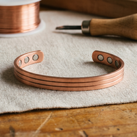 Core Triple Ridge Copper Cuff Bracelet