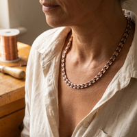 Haze Flat Curb Chain Copper Necklace