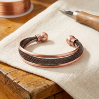 Cairn Black Mesh Inlay Copper Cuff Bracelet