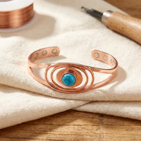 Grace Turquoise-Tone Stone Copper Cuff Bracelet