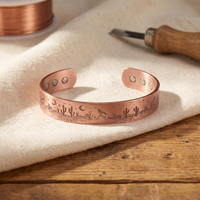Cove Engraved Landscape Copper Cuff Bracelet