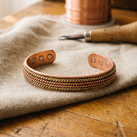 Ingot Wide Rope Copper Cuff Bracelet