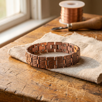Grit Men's Panel Link Copper Bracelet