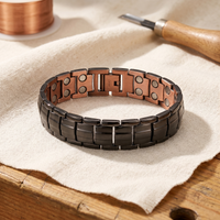 Ochre Men's Dark Finish Link Copper Bracelet