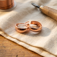 Dell Chunky Huggie Copper Hoop Earrings