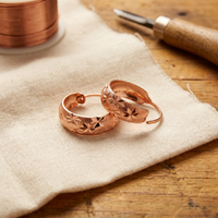 Dew Engraved Huggie Copper Hoop Earrings