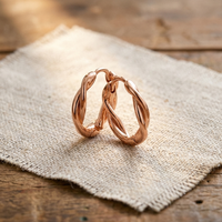 Wren Twisted Oval Copper Hoop Earrings