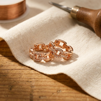 Tor Chain Link Copper Hoop Earrings