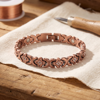Keel Floral Panel Link Copper Bracelet