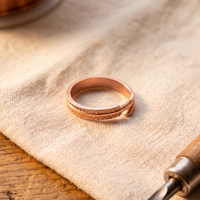 Root Engraved Band Copper Ring