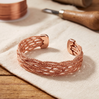 Elk Wide Woven Copper Cuff Bracelet