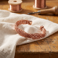 Finch Woven Wire Copper Cuff Bracelet