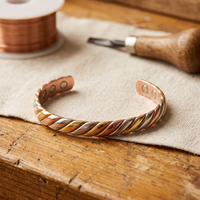 Bog Tri-Tone Rope Copper Cuff Bracelet