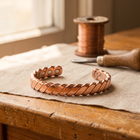 Moss Chunky Twisted Copper Cuff Bracelet