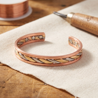 Bud Tri-Tone Twist Copper Cuff Bracelet