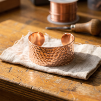 Forge Wide Hammered Copper Cuff Bracelet