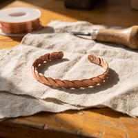 Reed Twisted Rope Copper Cuff Bracelet